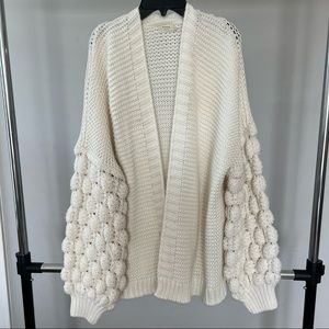 Bubble Sleeve Cardigan. Soft Cotton Cardigan.